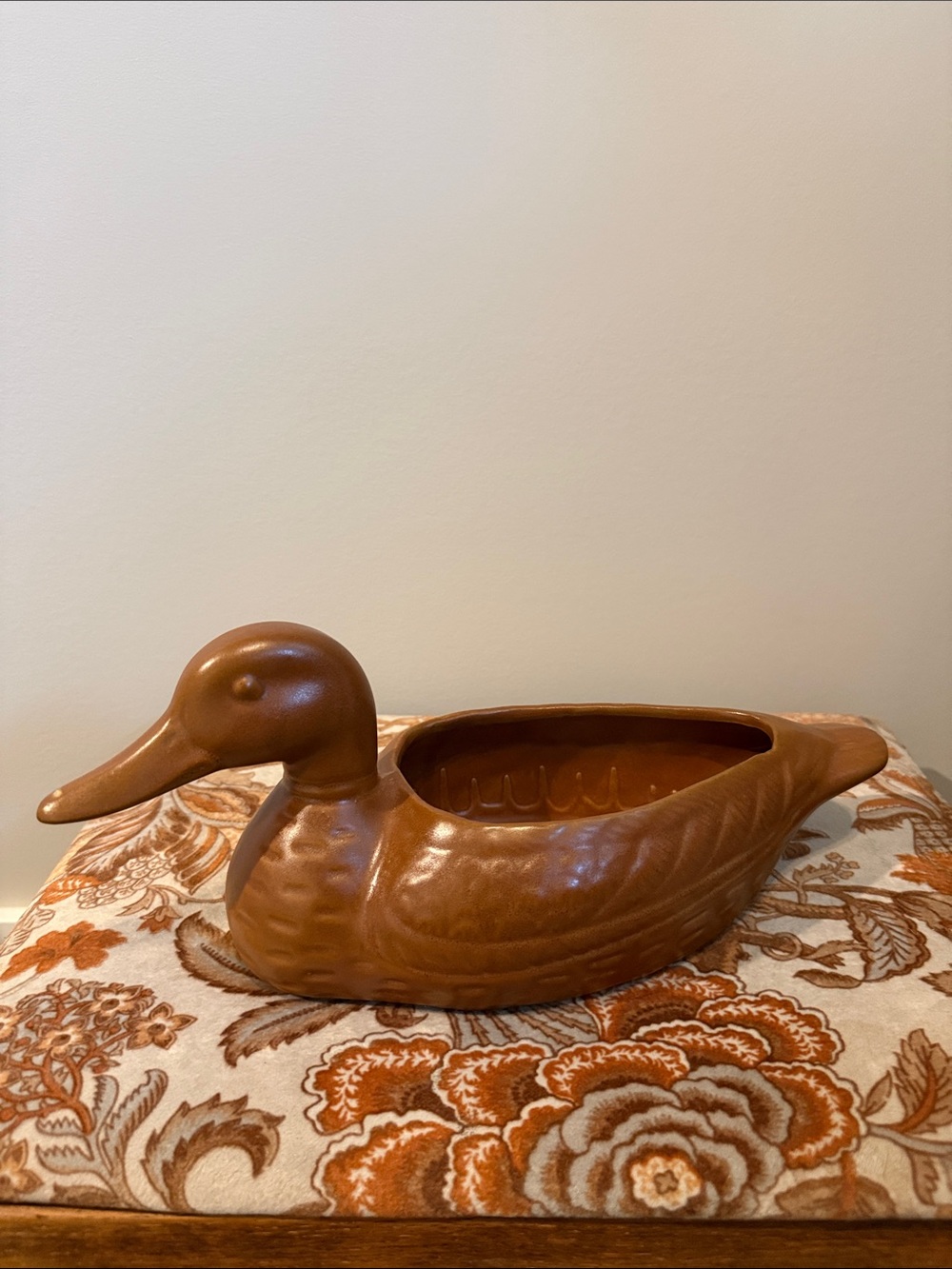 Vintage Ungemach Pottery Duck Planter Brown Mallard Planter USA Mid Century